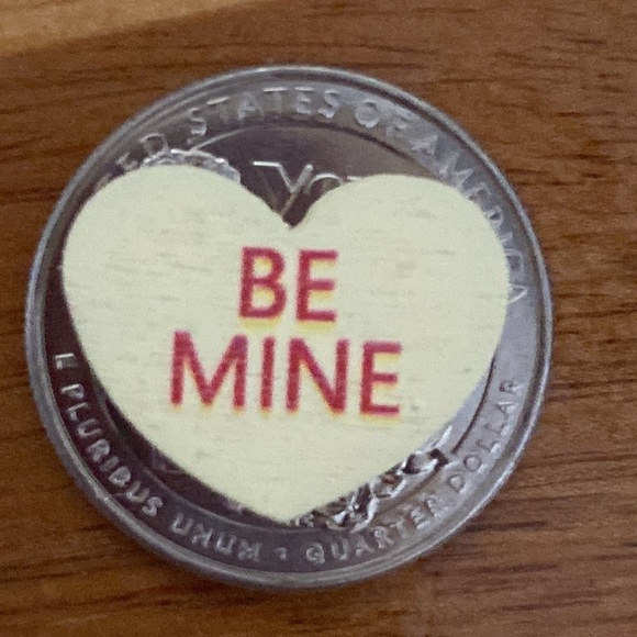 Valentine's Day Orange Confetti Wood Conversation Heart Earrings 1 Set Hand Made - Picture 3 of 8